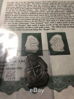 1715 Fleet Shipwreck Mexico 8 Reale Silver Cob Dated 1714! Trophy Coin
