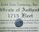 1715 Fleet Shipwreck Mexico Silver 1/2 Reales 1600s Cob Coin With Mel Fisher COA
