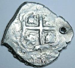1715 Spanish Potosi Silver 1 Reales Piece of 8 Real Old Pirate Treasure Cob Coin