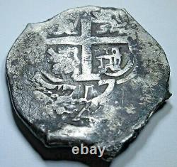 1717 Bolivia Silver 8 Reales 1700s Dated Spanish Colonial Dollar Pirate Cob Coin