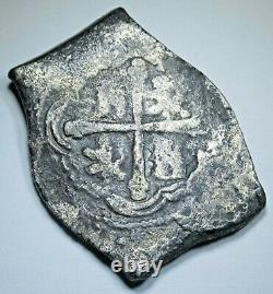 1719 Shipwreck Spanish Mexico Silver 8 Reales Dated Old Colonial Dollar Cob Coin