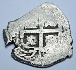 1719 Spanish Bolivia Silver 1 Reales Antique 1700's Old Colonial Pirate Cob Coin