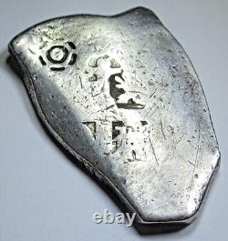 1724-1733 Mexico Silver 8 Reales Cob Madura Island Sumanep 1RB Countermark Coin