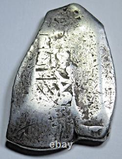 1724-1733 Mexico Silver 8 Reales Cob Madura Island Sumanep 1RB Countermark Coin