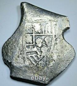 1724-1733 Shipwreck Spanish Mexico Silver 8 Reales Antique 1700s Pirate Cob Coin