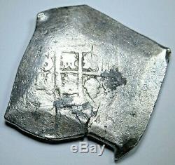 1724-29 Shipwreck Spanish Mexico Silver 8 Reales Antique 1700s Pirate Cob Coin