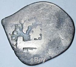 1725 M Rare Luis I Spanish Lima Silver 1 Reales Antique Louis I Pirate Cob Coin