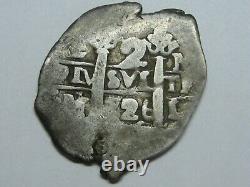 1726 Lima 2 Real Cob Luis I Peru Assayer M Spain Spanish Colonial Silver Coin
