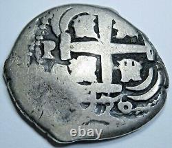 1726 Luis I Bolivia Silver 2 Reales Antique 1700's Old Spanish Colonial Cob Coin