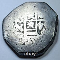 1729-30 Shipwreck Mexico Silver 4 Reales 1700's Spanish Pirate Treasure Cob Coin