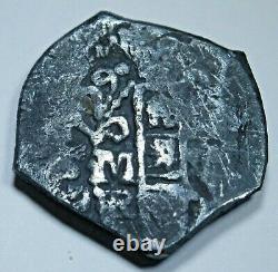 1729 Mexico Silver 2 Reales Antique Full Date Shipwreck 1700's Pirate Cob Coin