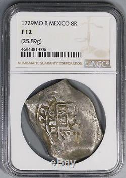 1729 NGC F 12 MEXICO Cob 8 Reales Philip V 25.89g Silver Coin POP 2/0 18072901C
