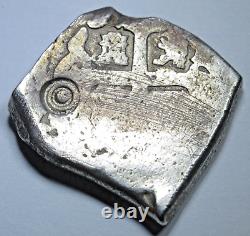 1730-1733 Mexico 4 Reales Cob Madura Island Sumanep 1/2RB Countermark 1700s Coin