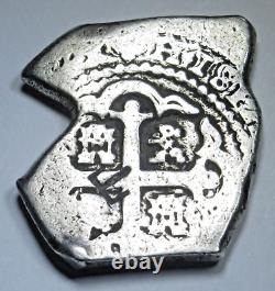 1730 Mexico Silver 4 Reales Spanish Colonial Countermark 1700's Pirate Cob Coin