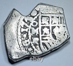 1730 Mexico Silver 4 Reales Spanish Colonial Countermark 1700's Pirate Cob Coin