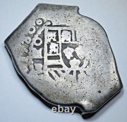 1730 Mexico Silver 8 Reales Antique Spanish Colonial 1700's Pirate Cob Coin