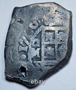 1730 Shipwreck Mexico Silver 4 Reales 1700's Spanish Pirate Treasure Cob Coin