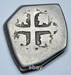 1730 Spanish Mexico 2 Reales Dated Silver 1700s Pirate Treasure Cross Cob Coin