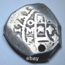 1731 Countermark Mexico Silver 4 Reales 1700's Spanish Colonial Pirate Cob Coin