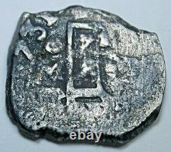 1731 Mexico Silver 1 Reales Antique Shipwreck 1700s Date Spanish Pirate Cob Coin