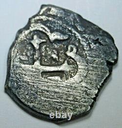 1731 Shipwreck Spanish Mexico 1 Reales Dated Silver 1700s Pirate Cross Cob Coin