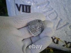 1732 Mexico 8 Reales Vliegenthart Shipwreck Cob 8r Spanish Colonial Silver Coin