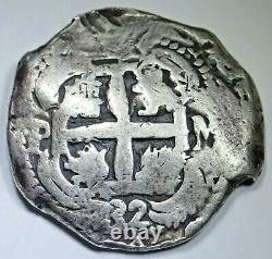 1732 Spanish Bolivia Silver 8 Reales Old 1700's Colonial Dollar Pirate Cob Coin