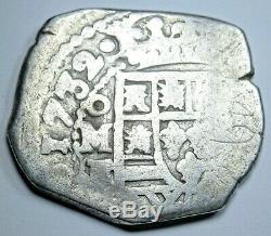 1732 Spanish Mexico Silver 4 Reales Real Antique Colonial Silver Pirate Cob Coin