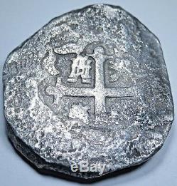 1732 Spanish Silver Shipwreck 8 Reales Eight Real Colonial Cob Treasure Coin
