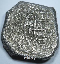 1732 Spanish Silver Shipwreck 8 Reales Eight Real Colonial Era Cob Treasure Coin