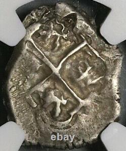 1733 NGC Bolivia Cob 1 Real Potosi XF Spain Colonial Silver Coin (21122201C)