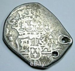 1736 Guatemala 2 Reales Cob Piece of 8 Real Old Colonial Pirate Treasure Coin