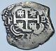 1736 Spanish Silver 2 Reales Piece of 8 Cob Real Colonial Pirate Treasure Coin