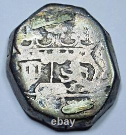 1740 Guatemala Silver 2 Reales Ex-Mounts 1700's Spanish Colonial Pirate Cob Coin