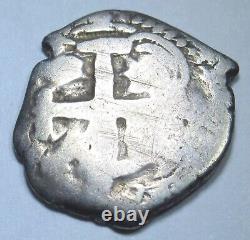 1740 Spanish Bolivia Silver 1 Reales Genuine Colonial 1700's Old Pirate Cob Coin