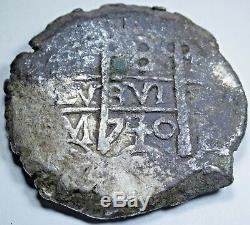 1740 Spanish Potosi Silver Cob 8 Reales Eight Real Colonial Pirate Treasure Coin