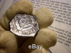 1742 Guatemala 8 Reales Reijgersdaal Shipwreck Silver Dollar Cob Colonial Coin