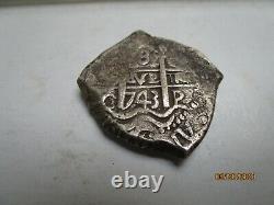 1743 Potosi, Bolivia, cob 8 reales, 26.27 grams