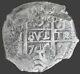1744 Potosi Q Silver Bolivia 8 Reales Philip V Crowned Pillars Cob Xf
