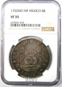 1752 Mexico Pillar Dollar 8 Reales Silver Coin (8R) Certified NGC VF35 Rare