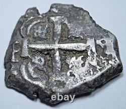 1753 Spanish Bolivia Silver 2 Reales Colonial 1700's Pirate Treasure Cob Coin