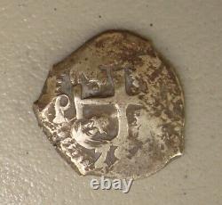 1754 C+q Potosi, Bolivia Silver Cob 8 Reales VF