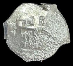 1754 Silver Bolivia Potosi 4 Reales Ferdinand VI Salvaged Cob Unknow Shipwreck