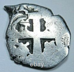 1755 Spanish Bolivia Silver 1 Reales Genuine Old 1700's Colonial Pirate Cob Coin