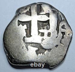 1756 Spanish Bolivia Silver 1 Reales Two Dates Colonial 1700's Pirate Cob Coin