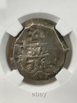 1761 Bolivia 4 Reale Cob Potosi Mint NGC AU50 TOP POPULATION Charles III