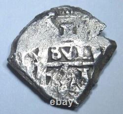 1761 Bolivia Silver 1 Reales Genuine Spanish Colonial 1700's Old Pirate Cob Coin