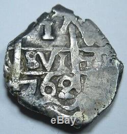 1762 Spanish Silver 1 Reales Piece Of 8 Real Colonial Pirate Treasure Cob Coin