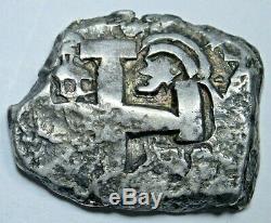 1764 Spanish Silver 2 Reales Piece of 8 Real Pirate Cob Two Bits Treasure Coin