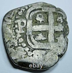 1767 Spanish Bolivia Silver 2 Reales Antique Old 1700's Colonial Pirate Cob Coin